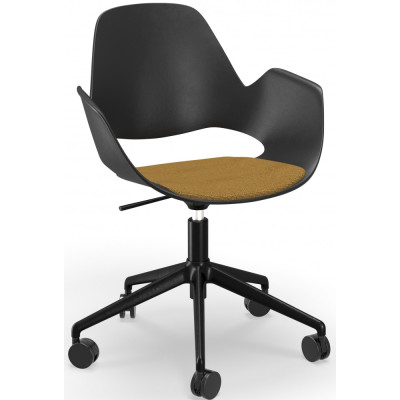 Houe - Falk Drehsessel mit Rollen - Dunklgelb (Cura) Houe - Falk Drehsessel mit Rollen - Dunklgelb (Cura)