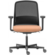 Pedrali - Polar 3776 Büro Armlehnstuhl - Pfirsich; Gestell: Schwarz