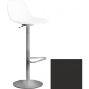 La Palma - Miunn Barhocker Bodenplatte rund Edelstahl - Leder Dunkelbraun