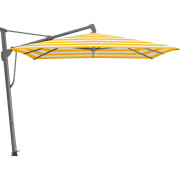 Glatz - Sombrano S+ Sonnenschirm 350x350cm anthrazit - Yellow Stripe 624 (Kategorie 5)