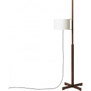 Santa & Cole - TMM Stehleuchte Walnuss - Weiß mit oberem Diffusor