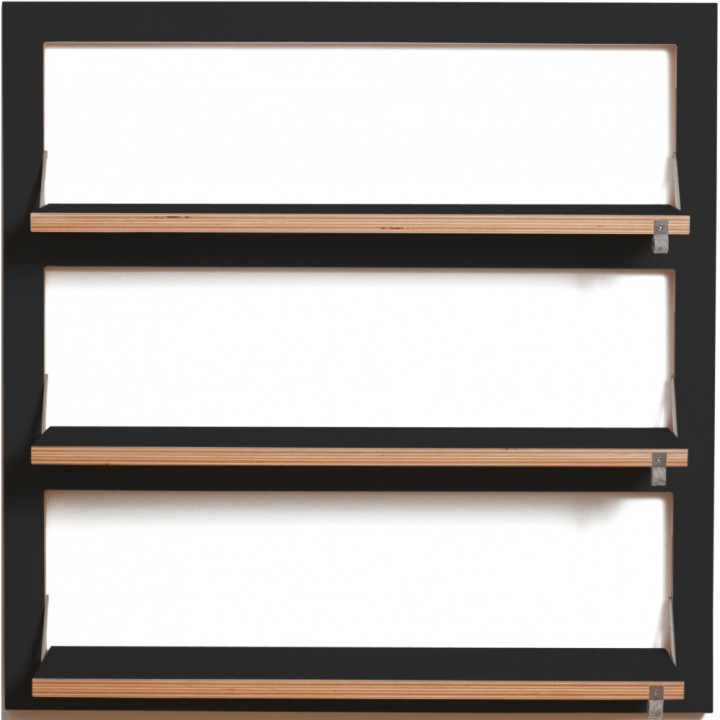 Ambivalenz - Fläpps Regal 80x80-3 cm -  3 Flächen - Schwarz Ambivalenz - Fläpps Regal 80x80-3 cm -  3 Flächen - Schwarz