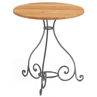 Weishäupl - Classic Tisch Schmiedeeisen Ø65 cm - Teak Deck | Graphitgrau Weishäupl - Classic Tisch Schmiedeeisen Ø65 cm - Teak Deck | Graphitgrau