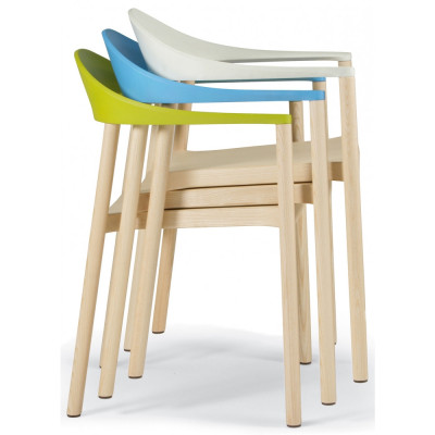 Plank - MONZA Armlehnenstuhl - Esche Natur | Weiß Plank - MONZA Armlehnenstuhl - Esche Natur | Weiß