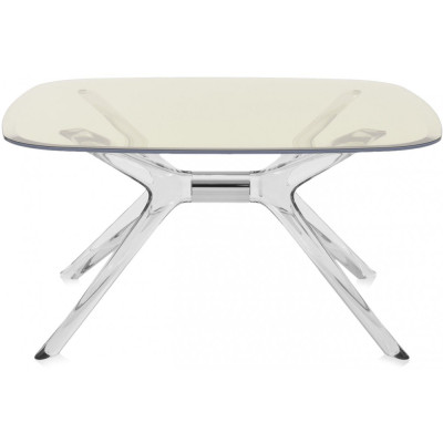Kartell - Blast Couchtisch 80x80 cm - Gelb / Kristallklar-Chrom Kartell - Blast Couchtisch 80x80 cm - Gelb / Kristallklar-Chrom