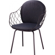 Magis - Pina Armlehnstuhl Großes Rückenkissen Outdoor - Braun/ Grau Blau (Polyhedra 1119)