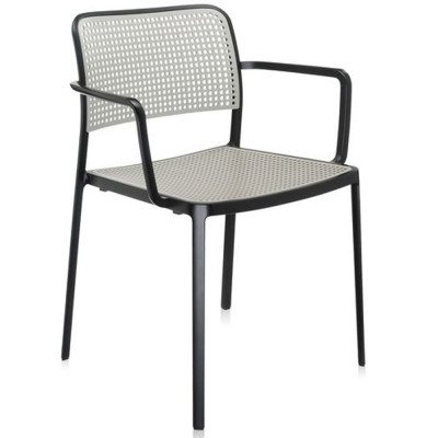 Kartell - Audrey Armlehnenstuhl - Schwarz - Hellgrau Kartell - Audrey Armlehnenstuhl - Schwarz - Hellgrau