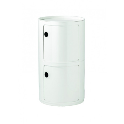 Kartell - Componibili Ø 42 cm - 2 Fächer (H 76.5 cm) | Weiß Kartell - Componibili Ø 42 cm - 2 Fächer (H 76.5 cm) | Weiß