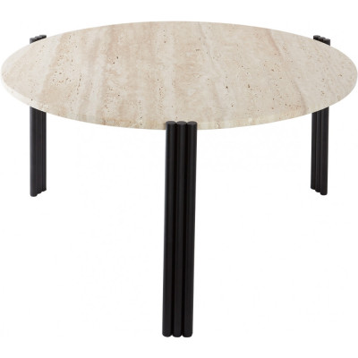 AYTM - Tribus Couchtisch Ø 80 cm - Schwarz / Travertin AYTM - Tribus Couchtisch Ø 80 cm - Schwarz / Travertin