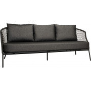 Stern - Odea Lounge Sofa 3-Sitzer - Kordel pepper / Kissen seidenschwarz