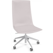 Arper - Catifa Sensit Office 4902 Drehstuhl mit Rollen - Weichleder Weiß | Alu glänzend