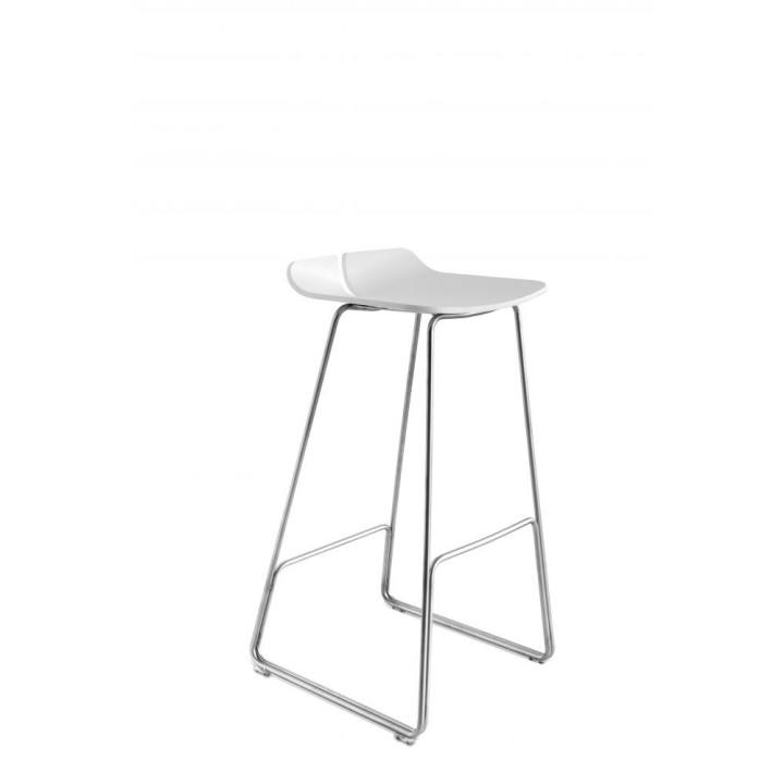 La Palma - Link Barhocker - Eiche dunkel nussbaum | Weiß lackiert (65 cm)