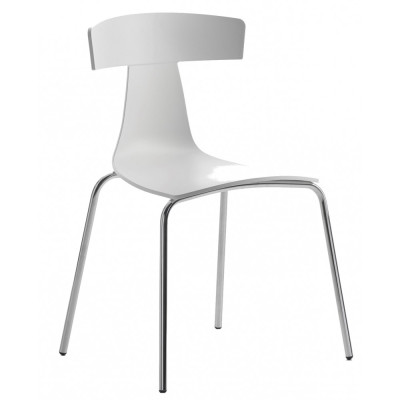 Plank - REMO Kunststoff Stuhl - Weiß | Verzinkt Plank - REMO Kunststoff Stuhl - Weiß | Verzinkt