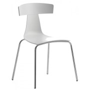 Plank - REMO Kunststoff Stuhl - Weiß | Verchromt