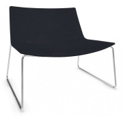 Arper - Catifa 80 2010 Loungesessel mit Kufengestell - Kunstleder Schwarz