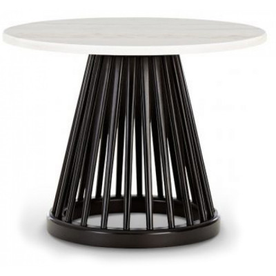 Tom Dixon - Fan Tisch Ø60 cm -  Birke schwarz - Weiß Marmor Tom Dixon - Fan Tisch Ø60 cm -  Birke schwarz - Weiß Marmor