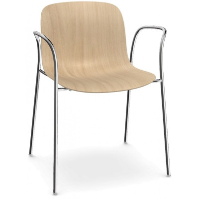 Magis - Troy Armlehnenstuhl Buche - Natur - Verchromt