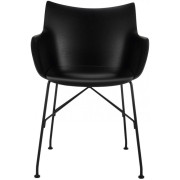Kartell - Q/Wood Armlehnstuhl niedrig - Schwarz / Schwarz