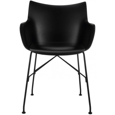 Kartell - Q/Wood Armlehnstuhl niedrig - Schwarz / Schwarz Kartell - Q/Wood Armlehnstuhl niedrig - Schwarz / Schwarz