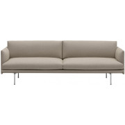 Muuto - Outline 3-Sitzer Sofa - Ecriture 240 / Aluminum poliert