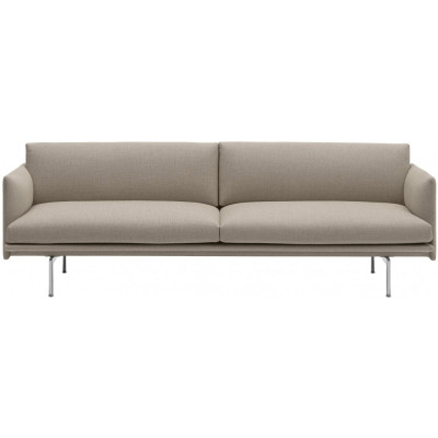 Muuto - Outline 3-Sitzer Sofa - Ecriture 240 / Aluminum poliert