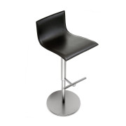 La Palma - Thin S24 Barhocker - Leder Grau (Gestell: Edelstahl)