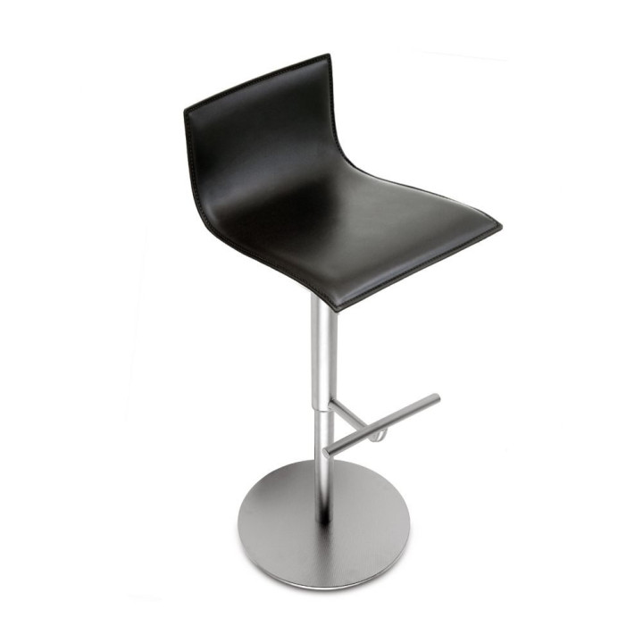 La Palma - Thin S24 Barhocker - Leder Grau (Gestell: Edelstahl) La Palma - Thin S24 Barhocker - Leder Grau (Gestell: Edelstahl)