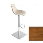 La Palma - Miunn Barhocker Bodenplatte quadratisch - Nussbaum Canaletto