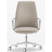 Pedrali - Elinor 3755 Chefsessel - Leder Hellgrau