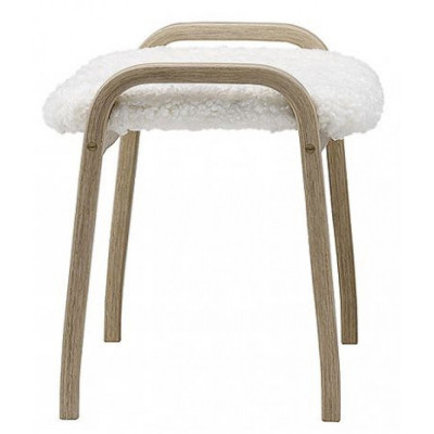 Swedese - Lamino Hocker - Eiche | Schafsfell Weiß Swedese - Lamino Hocker - Eiche | Schafsfell Weiß