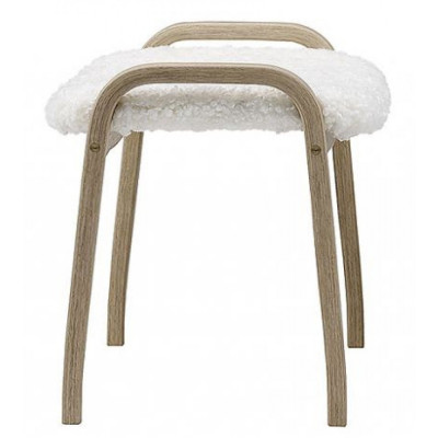 Swedese - Lamino Hocker - Esche Schwarz | Schafsfell Weiß Swedese - Lamino Hocker - Esche Schwarz | Schafsfell Weiß