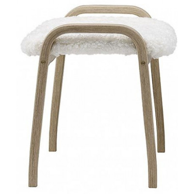 Swedese - Lamino Hocker - Eiche geölt | Schafsfell Weiß Swedese - Lamino Hocker - Eiche geölt | Schafsfell Weiß