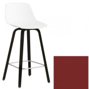 La Palma - Miunn Barhocker 65 cm mit Holzbeinen schwarz - Leder Rot