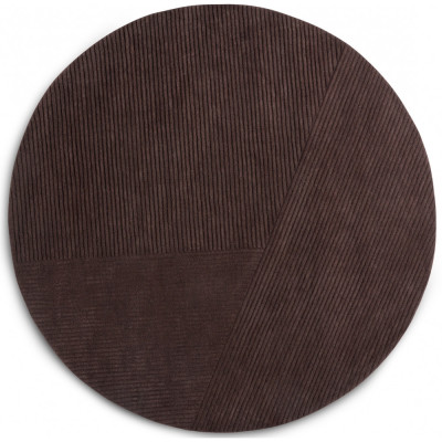 Northern - Row Teppich rund Ø200 - Dunkelbraun Northern - Row Teppich rund Ø200 - Dunkelbraun