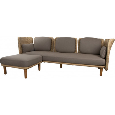 Cane-line - Arch Sofa 3-Sitzer mit niedrigen Arm-/Rückenlehnen & Chaiselongue Cane-line - Arch Sofa 3-Sitzer mit niedrigen Arm-/Rückenlehnen & Chaiselongue