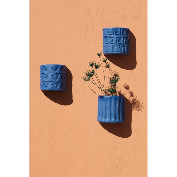 Seletti - Magna Graecia Wand-Vase Onde Blau Seletti - Magna Graecia Wand-Vase Onde Blau