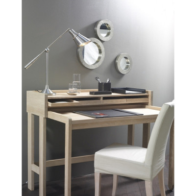 Lambert - Modesto Sekretär Eiche massiv weiß gekälkt