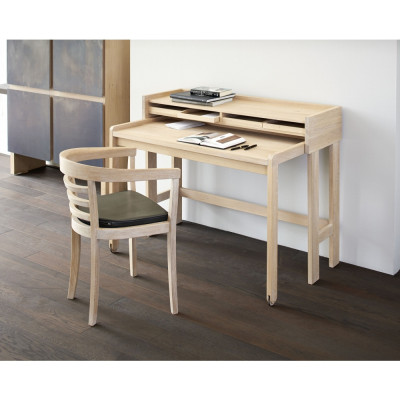 Lambert - Modesto Sekretär Eiche massiv weiß gekälkt