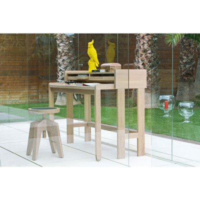 Lambert - Modesto Sekretär Eiche massiv weiß gekälkt