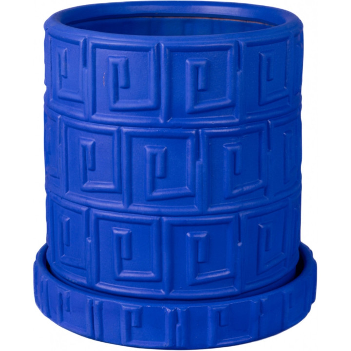 Seletti - Magna Graecia Vase mit Untersetzer Greca Blau Seletti - Magna Graecia Vase mit Untersetzer Greca Blau