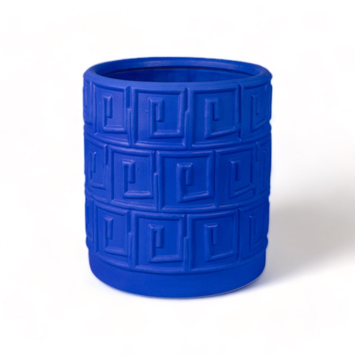 Seletti - Magna Graecia Vase mit Untersetzer Greca Blau Seletti - Magna Graecia Vase mit Untersetzer Greca Blau