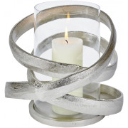 Lambert - Lombardo Windlicht mit Glaseinsatz Vernickelt Matt