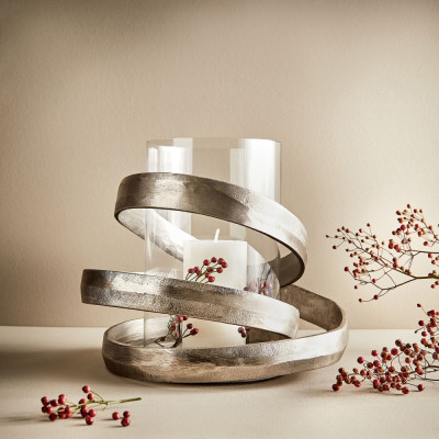 Lambert - Lombardo Windlicht mit Glaseinsatz Vernickelt Matt Lambert - Lombardo Windlicht mit Glaseinsatz Vernickelt Matt