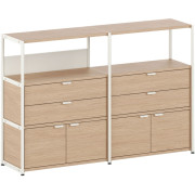 TIPTOE - Unit Regal 3 mit Türen und Schubladen