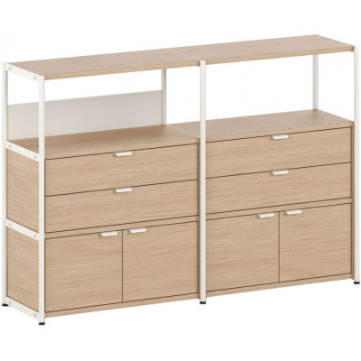 TIPTOE - Unit Regal 3 mit Türen und Schubladen TIPTOE - Unit Regal 3 mit Türen und Schubladen