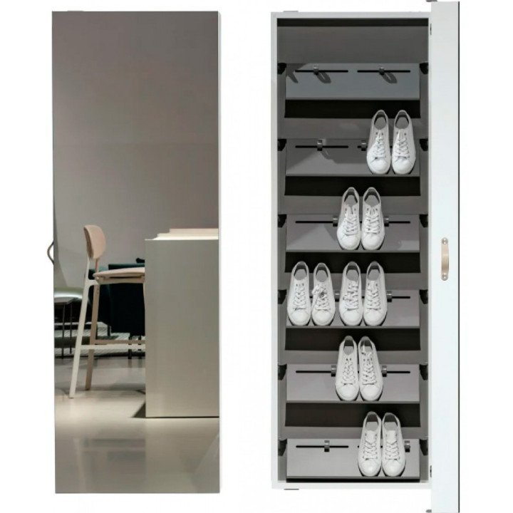 Kristalia - Foot BoxOne Schuhschrank Weiß / Tür Spiegel Kristalia - Foot BoxOne Schuhschrank Weiß / Tür Spiegel