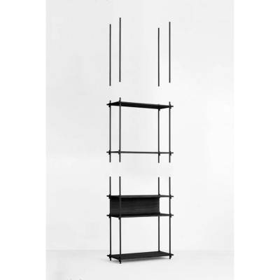 Moebe - Shelving System 235x237x52.5 cm Smoked-Oak/Black Moebe - Shelving System 235x237x52.5 cm Smoked-Oak/Black