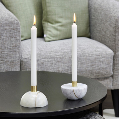 Lambert - Emisfero Kerzenhalter Weiß/Gold Lambert - Emisfero Kerzenhalter Weiß/Gold