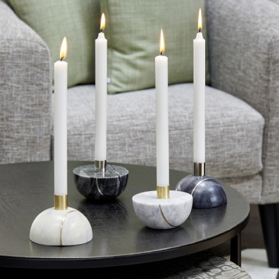 Lambert - Emisfero Kerzenhalter Weiß/Gold Lambert - Emisfero Kerzenhalter Weiß/Gold