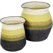 Lambert - Ghana Korb (2er Set) Natur/Senf/Schwarz